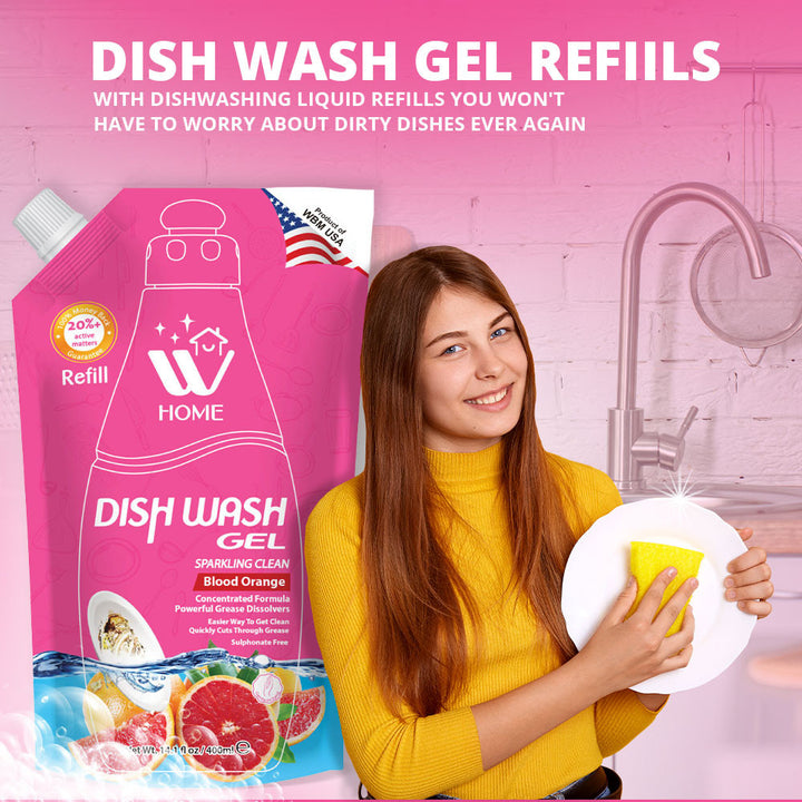 Dish Wash Gel Blood Orange Refill - 400 ml | WBM Home