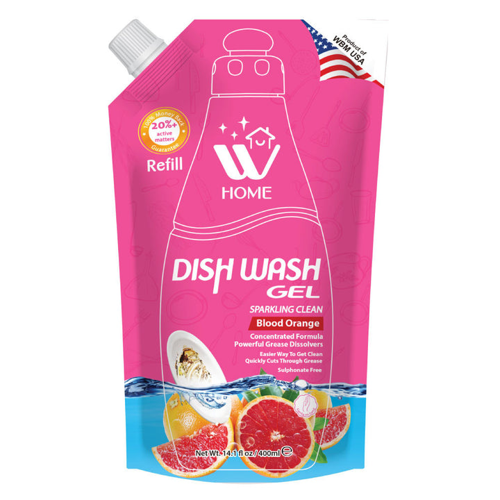 Dish Wash Gel Blood Orange Refill - 400 ml | WBM Home