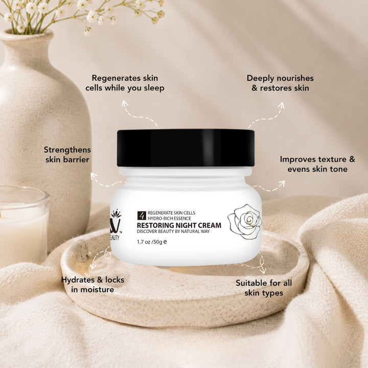 Brightening Restoring Night Cream - 50g | WBM Beauty