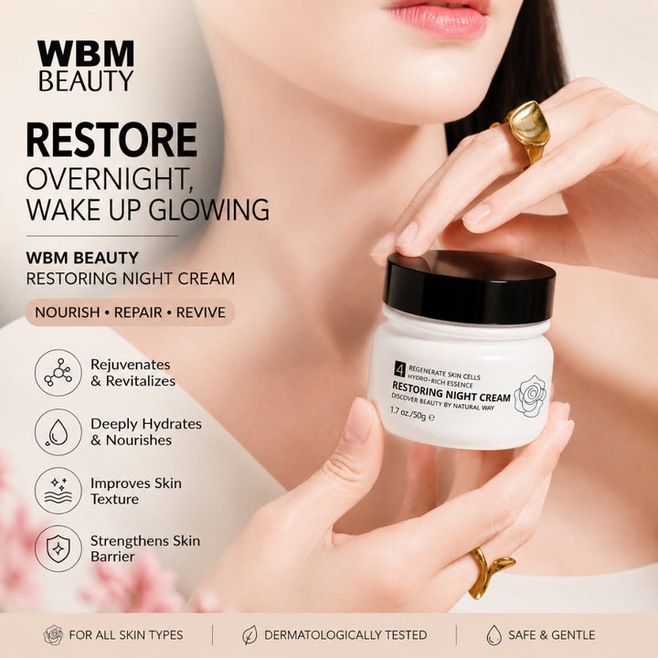 Brightening Restoring Night Cream - 50g | WBM Beauty