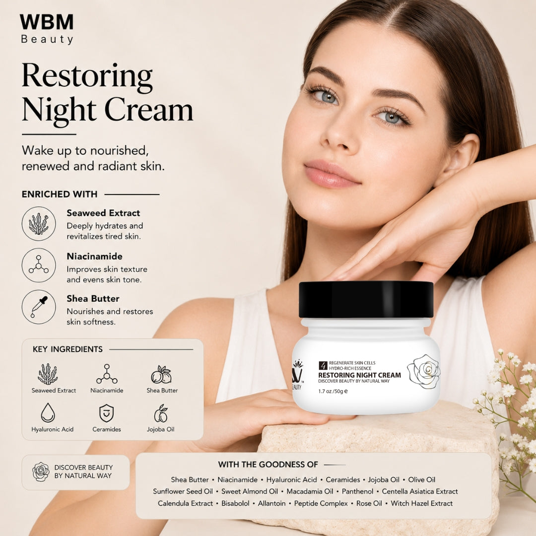 Brightening Restoring Night Cream - 50g | WBM Beauty