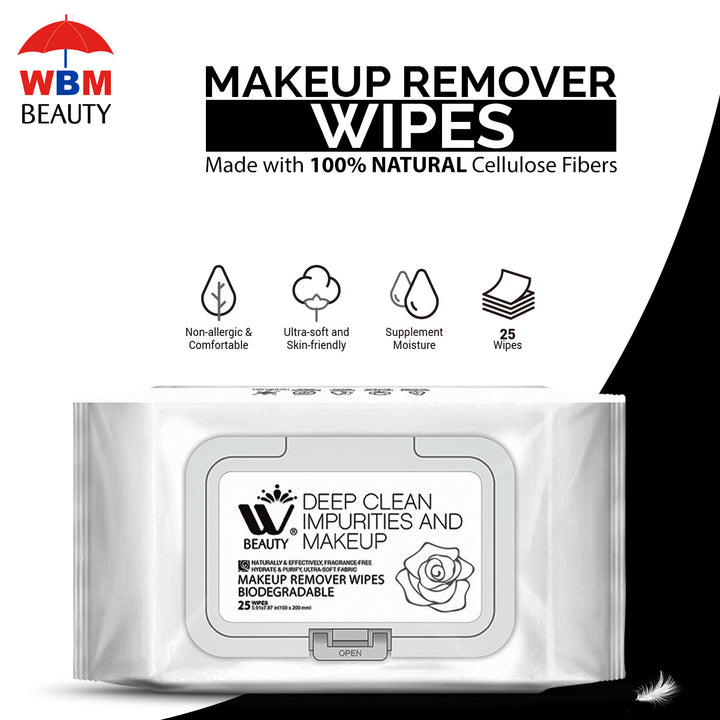 Makeup Remover Wipes - 25 pcs | WBM Beauty