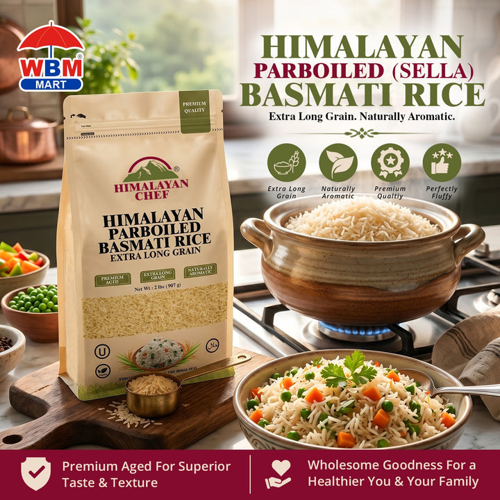 1121 Kainat Parboiled (Sella) Basmati Rice - 2 lbs (908g) | Himalayan Chef