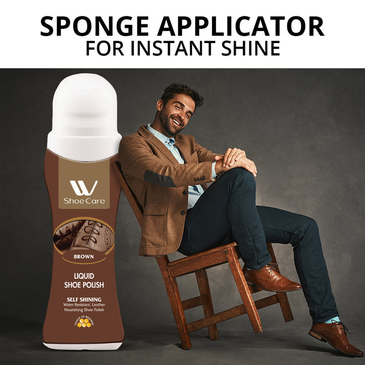 Liquid Shoe Polish Brown | 75ml - WBM Shoe Care