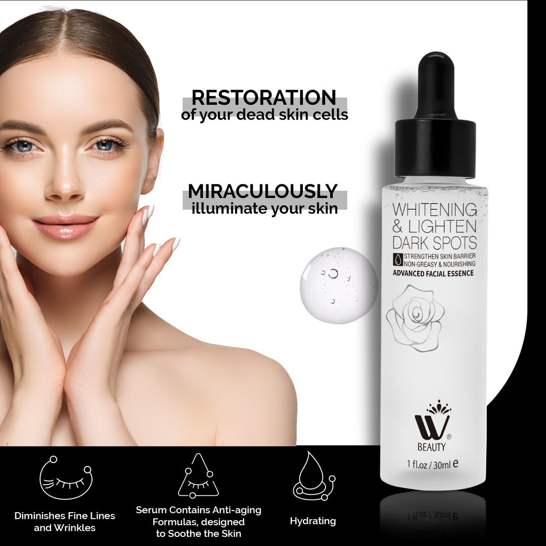 (Pack of 4) Advanced Facial Serum, Anti Aging Cream, Whitening Restore Cream &amp;  Facial Cleanser|  WBM Daily Skin Care Set
