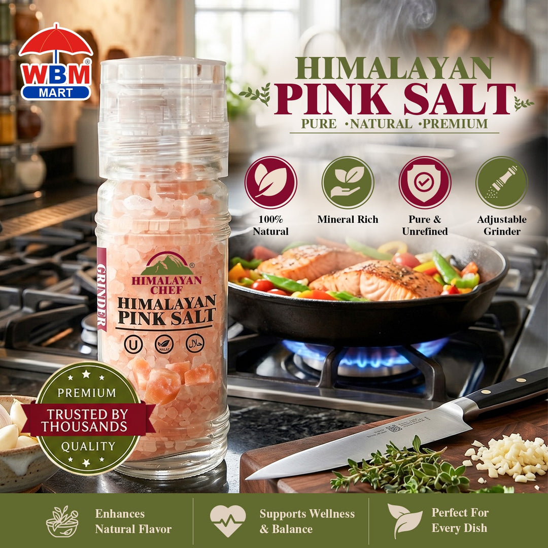 Pink Salt Coarse Small Glass Grinder - 0.26 lbs (120g) | Himalayan Chef