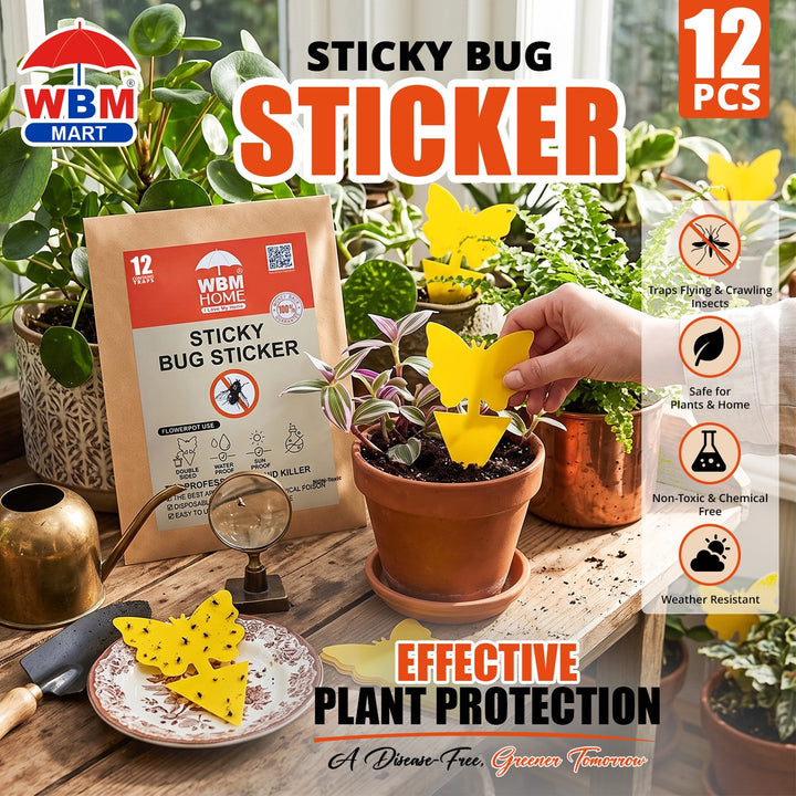 Sticky Bug Sticker - 12 Pcs | WBM Home