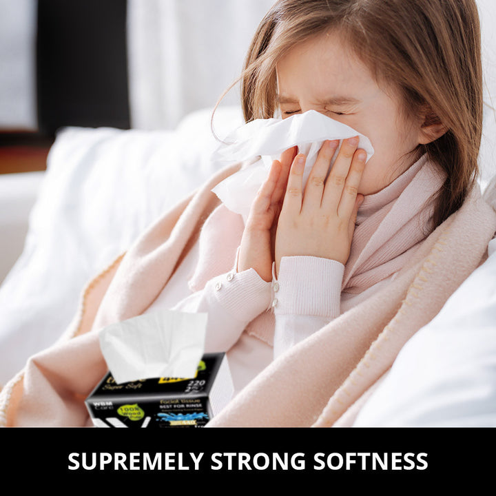 Facial Tissue Paper Small 2 Ply - 220 Sheet | WBM Care