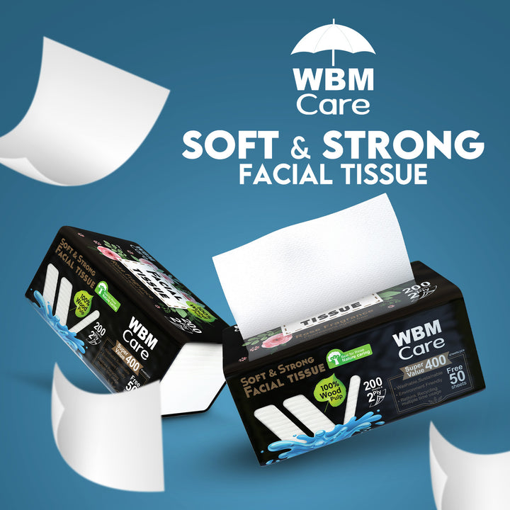 Facial Tissues Medium Rose 2 Ply - (200 Sheets) | WBM Care