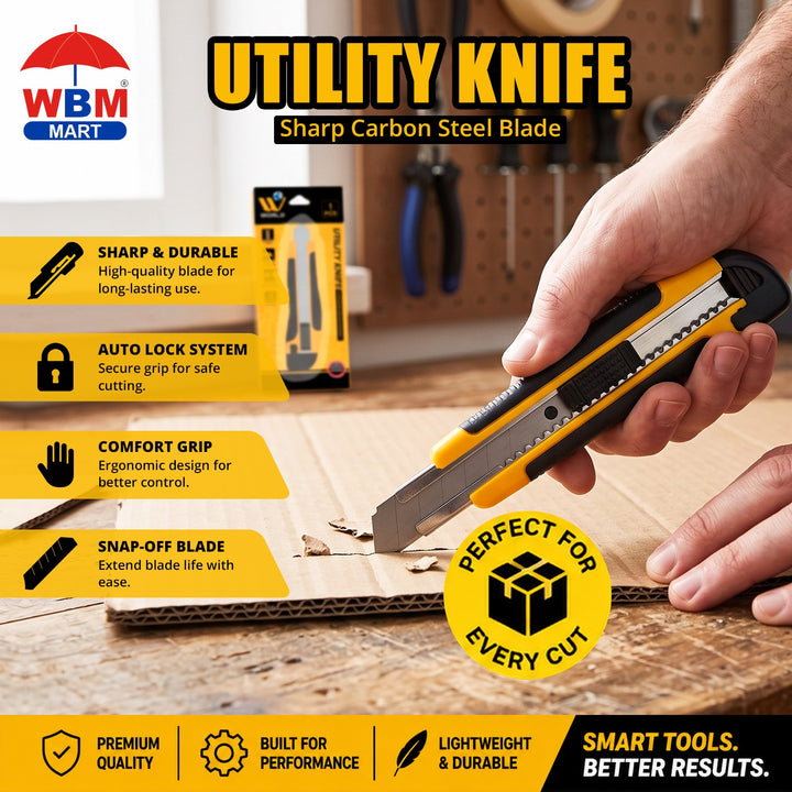 Utility Knife Sharp Carbon Steel Blade -1 Pcs | WBM World