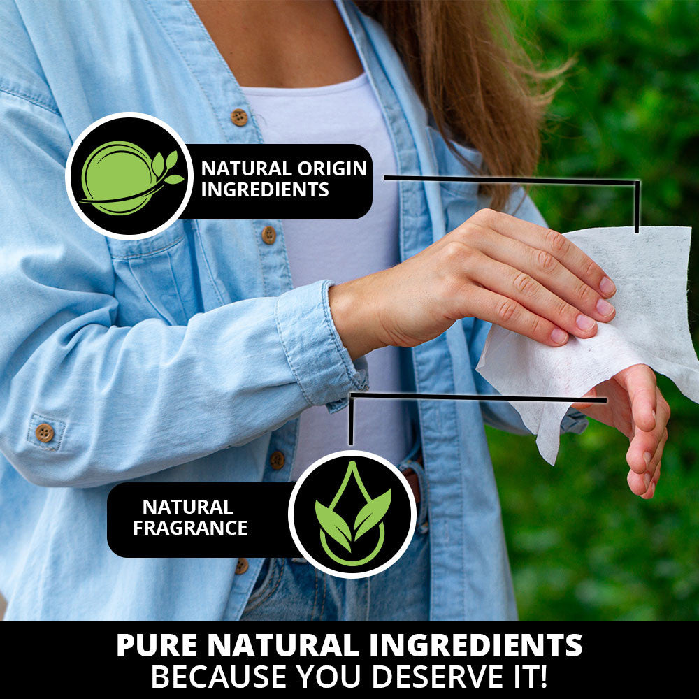 Biodegradable Wet Wipes, Blood Orange - 60 Pcs | WBM Care