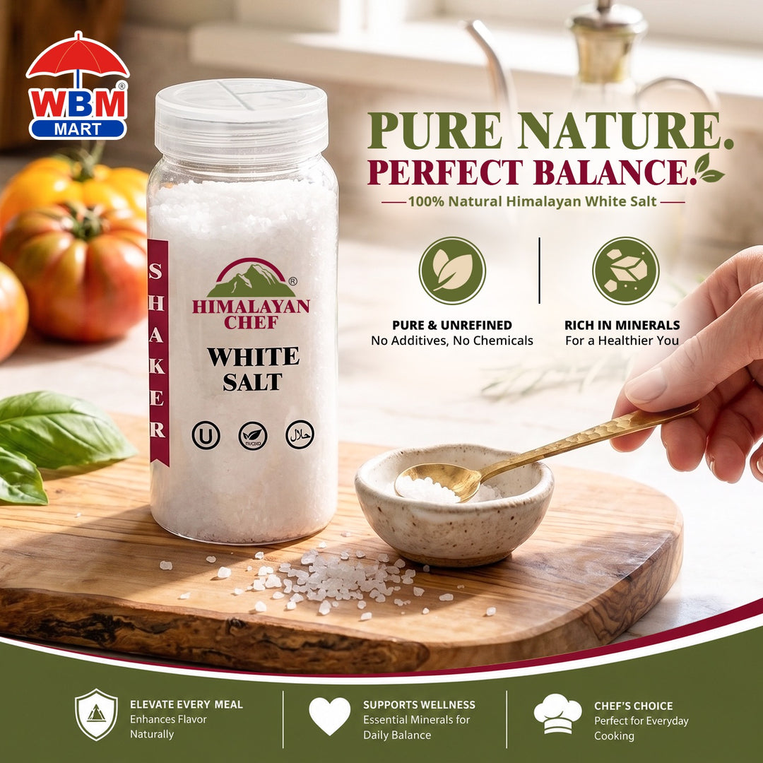 White Salt Plastic Shaker - 0.8 lbs (354g) | Himalayan Chef