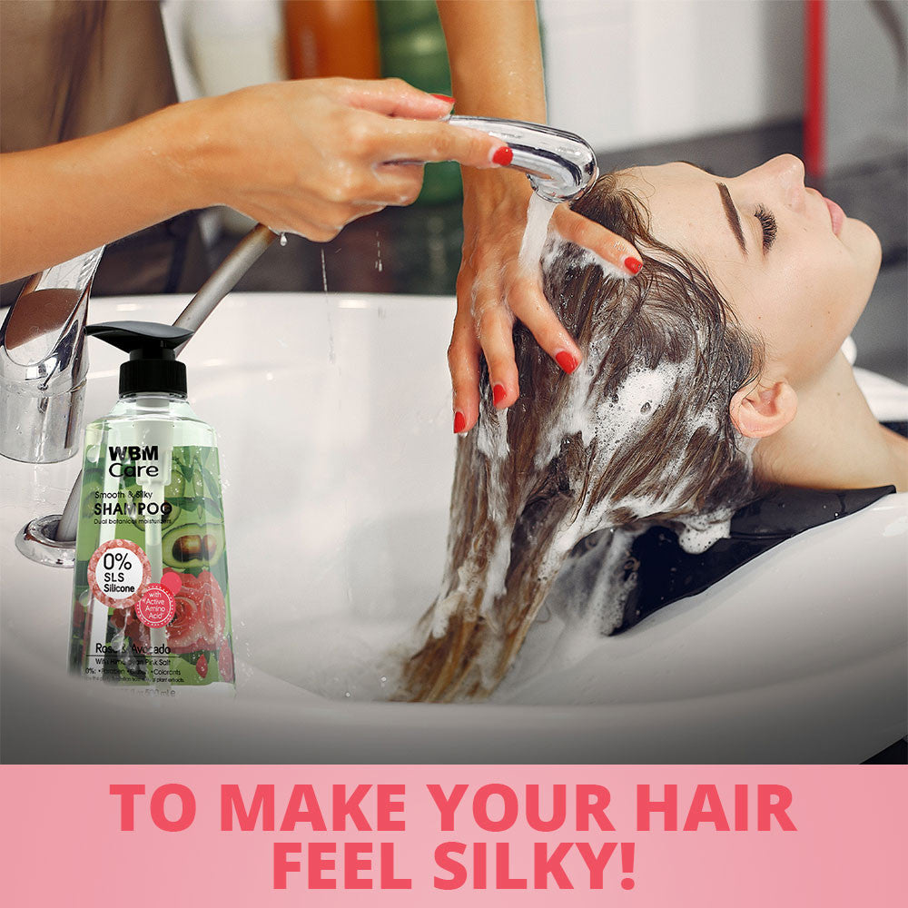 Smooth &amp; Silky Shampoo with Rose &amp; Avocado - 500 ml | WBM Care