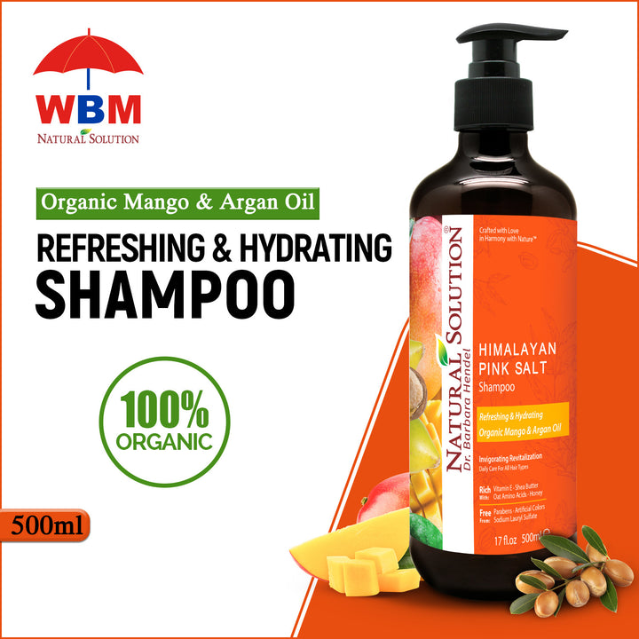 Refreshing and Hydrating Shampoo with Organic Mango &amp; Argan Oil - 500ml | Natural Solution